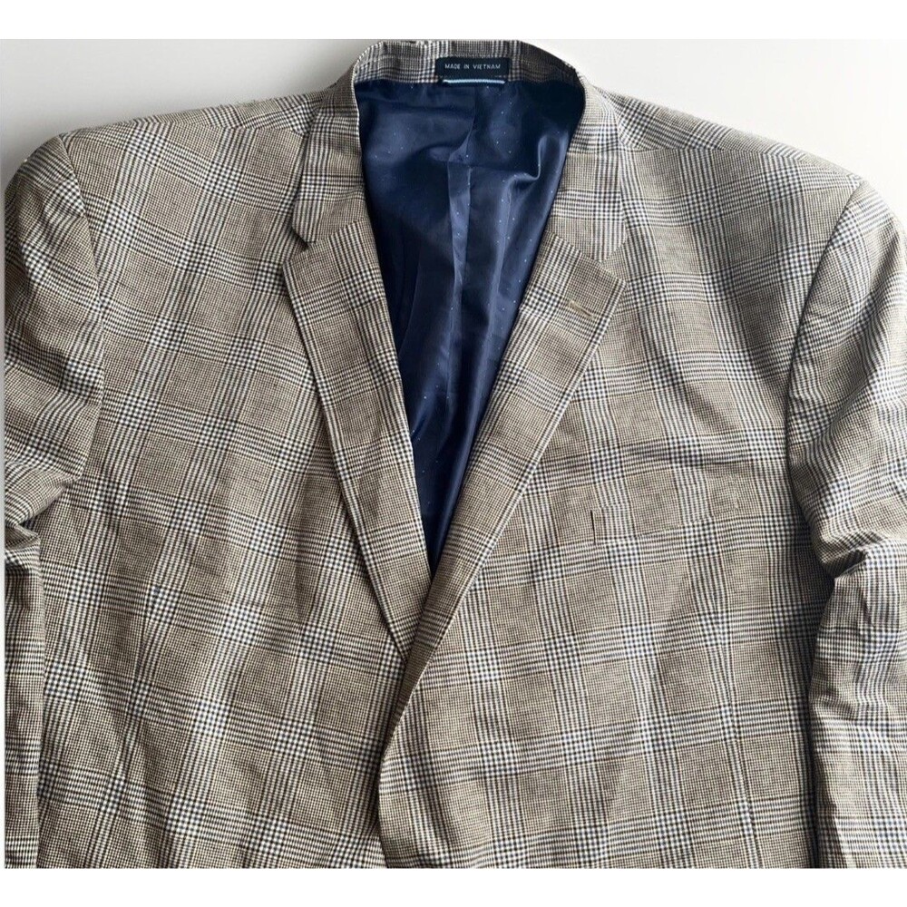 Tommy Hilfiger Gun Club Plaid Blazer Preppy Classic 38 L ***Read